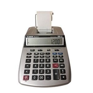 Canon P23-DH-V Financial Printing Calculator 12 Digits Tested Missing Ac Adapter